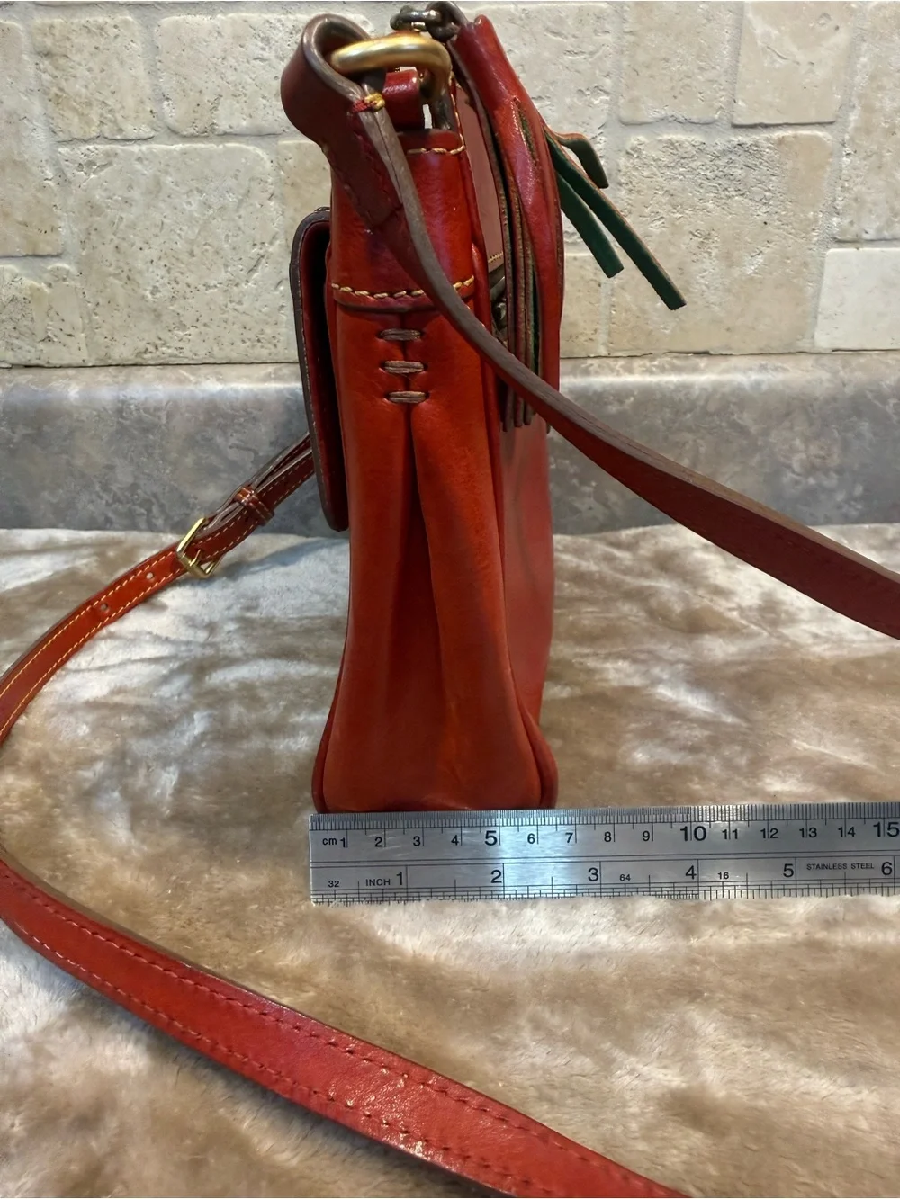 Dooney & Bourke Classic Red Leather Crossbody Bag -